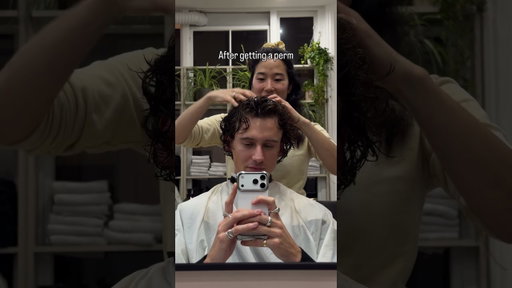 Before and after getting a perm