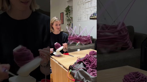 winding yarn on my umbrella swift