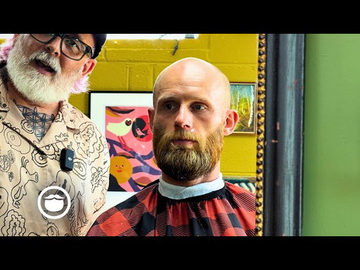 Thinning Hair Man Finally Gets a Buzzcut and Super Beard Trim