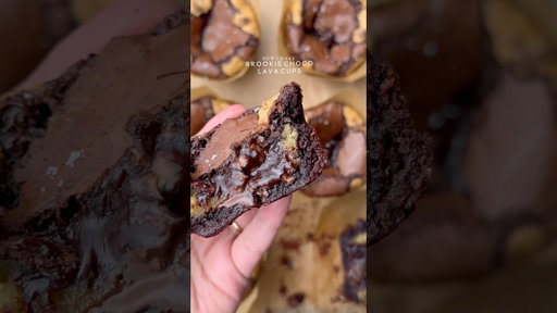 Brookie choco lava cups🤤 #cookies #brownie #chocolate #shortsfeed #dessert #shortvideo #viral
