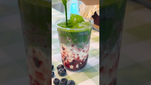 matcha of the week: blueberry birthday cake 🫐 #matcha