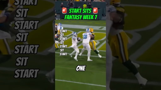 Fantasy Football Week 7: Start Sits 📈📉