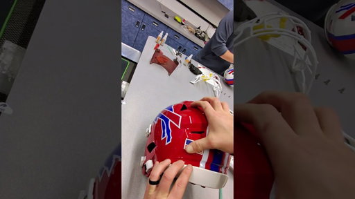 Behind The Scenes, Josh Allen's Red Helmet Built By Equipment Staff! | Buffalo Bills #shorts #nfl