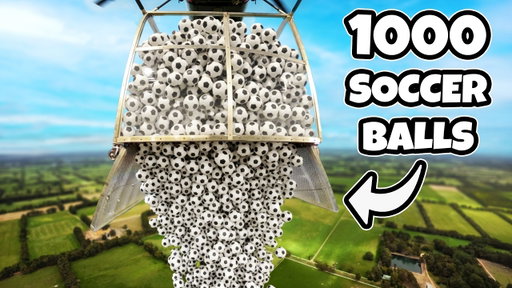 Raining Soccer Balls from 1000ft is CHAOS!