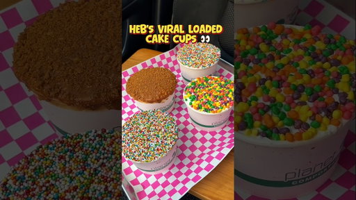I Tried H-E-B’s Viral Loaded Cake Cups! @HEB #heb #shorts #cake #viralfood