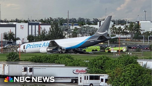One of the vehicles hit by Amazon cargo plane in Miami had seven people on board, NTSB official says