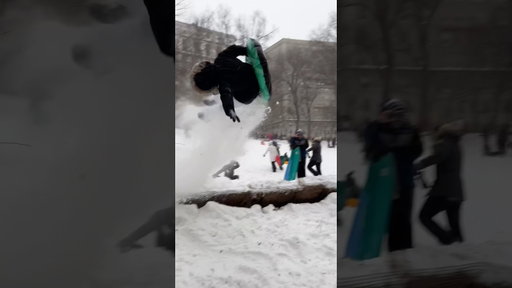 SHE FLEW OFF THE SLED ✈️