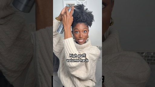 I’ll never get tired of a high puff and this trick helps with volume! #hairhacks #naturalhaircare