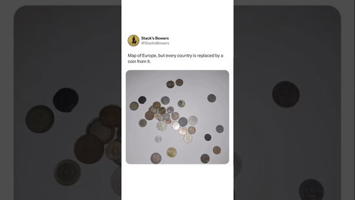 A Map of Europe…Made Entirely of Coins! #shorts