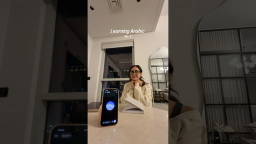 Ep. 2 of Learning Arabic. Pronunciation is humbling me, but slowly getting there!🤍 #ChatGPT_Partner