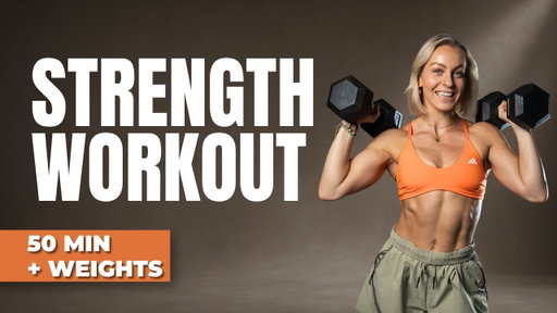 50 MIN INTENSE STRENGTH WORKOUT | FULL BODY | NO JUMPING | SPICY CORE ELEMENTS | with Weights