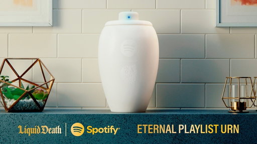 World’s First Music-Streaming Urn from Liquid Death x Spotify