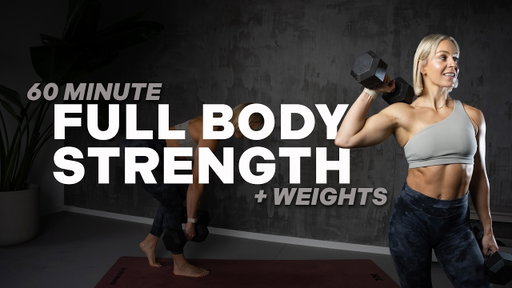 60 MIN FULL BODY STRENGTH WORKOUT | BUILD & BURN | NO Jumping | with Repetition | + Weights