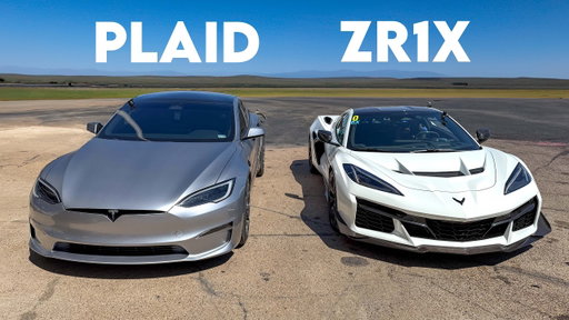 Corvette ZR1X vs Tesla Model S Plaid: DRAG RACE!