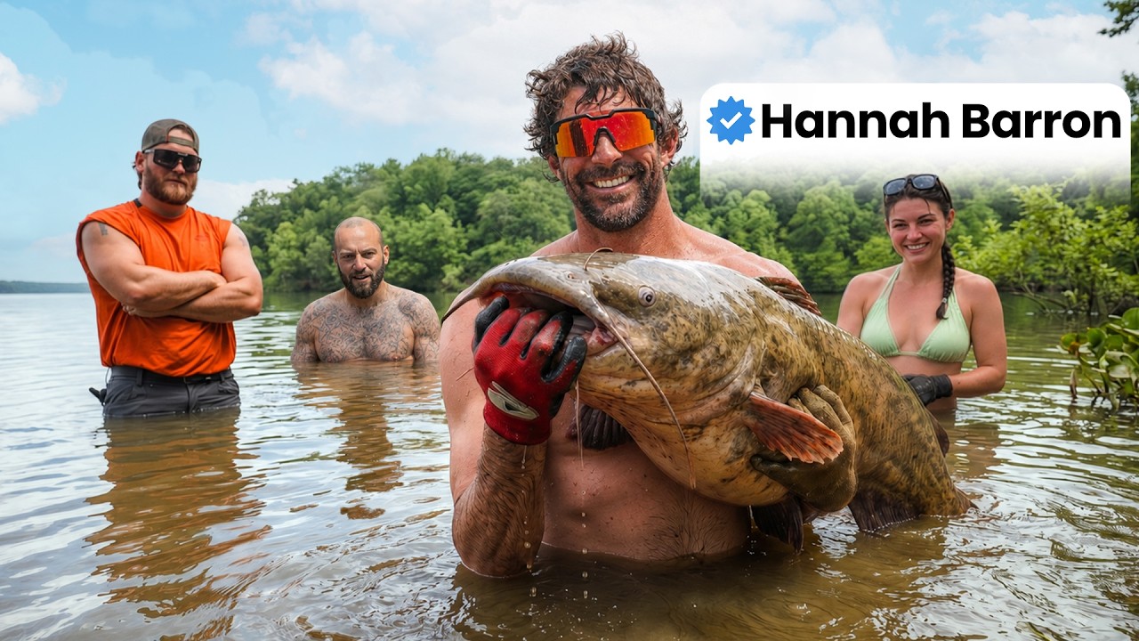 Noodling for GIANT Catfish with Hannah Barron