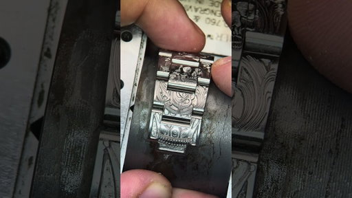 Progress video of Lion side Rolex bracelet engraving #engravedwatch #watches #rolex #watchmaking