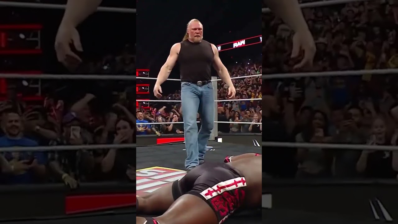 WHAT THE?!?! Brock Lesnar RETURNS to F5 Oba Femi 😵😤 #WWERaw