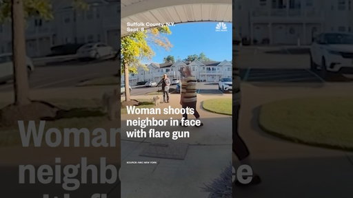Woman shoots neighbor in face with flare gun