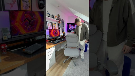 #gifted Hinomi pro chair is 🔥 #apartmenttherapy #roominspiration #bedroomideas #spidey #ledlights