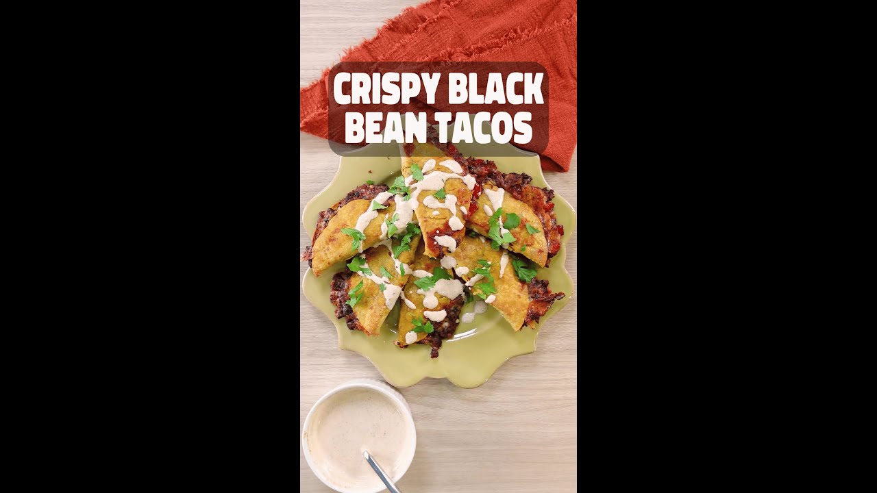 The CRISPIEST Black Bean Tacos for a Tasty Snack!