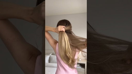 EASY ponytail hairstyle 💗 #hairtutorial #easyhairstyles #longhairstyles #ponytail