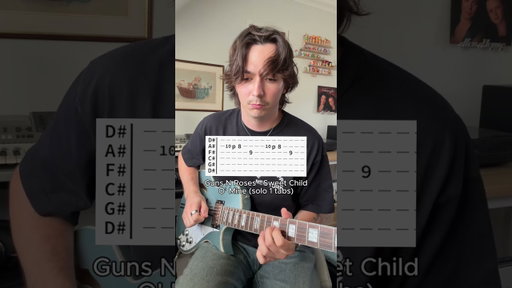 Easy guitar solo for beginners! Guns n Roses - Sweet Child O’ Mine solo 1 tabs 🎸 #guitartabs #solo