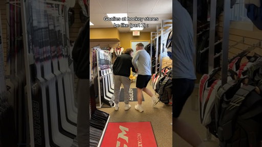 Goalies at the hockey store 😂 #hockey #hockeyplayers #goalie #funny