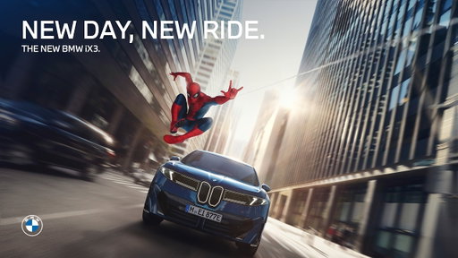 Swing into action with Spider-Man and the BMW iX3 in the new Spider-Man: Brand New Day.