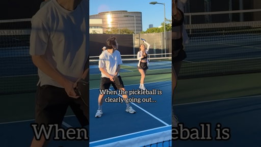 When the ball is clearly going out in pickleball but your partner has other plans…