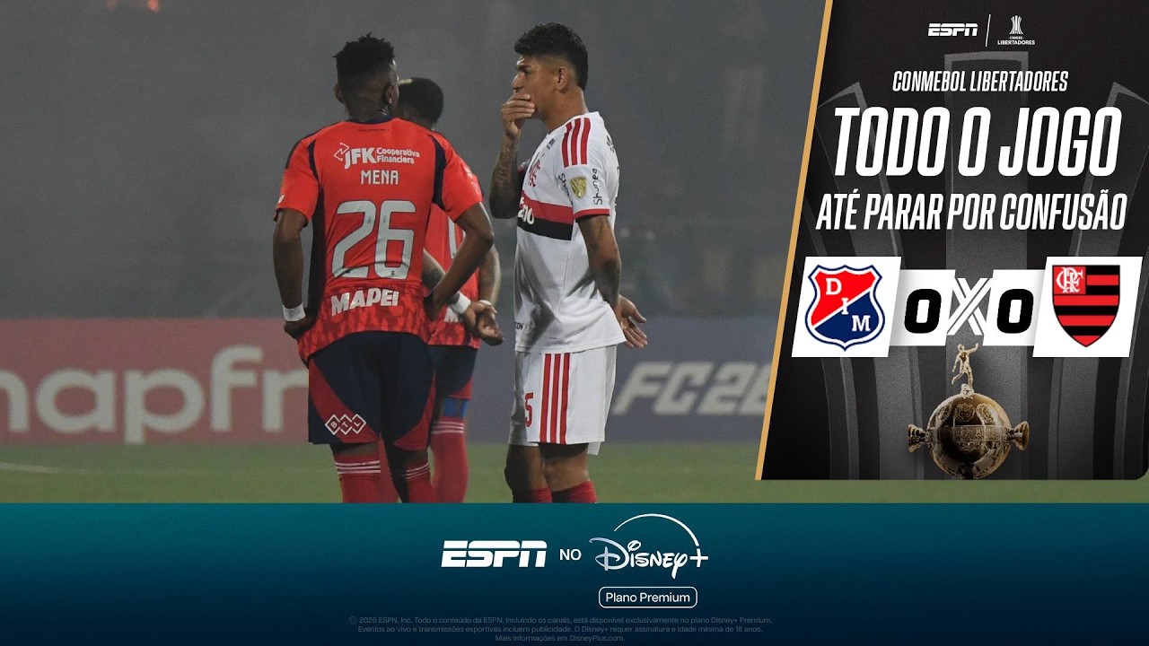 IND. MEDELLÍN X FLAMENGO CANCELADO: O QUE TIVEMOS DE JOGO ATÉ CANCELAMENTO POR FALTA DE SEGURANÇA