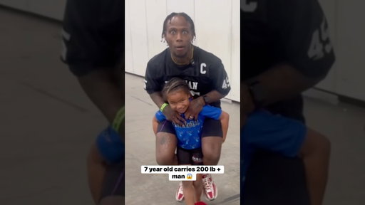 My daughter wanted to show me she could carry me