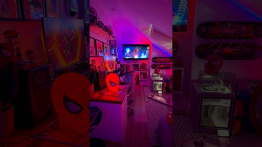 DIY BND bucket lamp 🤟🏻🍿 #apartmenttherapy #roominspiration #bedroomideas #spidey #ledlights
