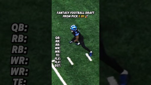 Fantasy Football Draft From Pick 1.01 🚀