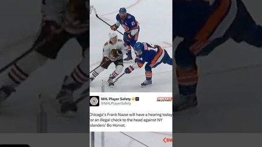 Frank Nazar will have a hearing for an illegal check to the head on Bo Horvat 🤯  #hockey #nhl