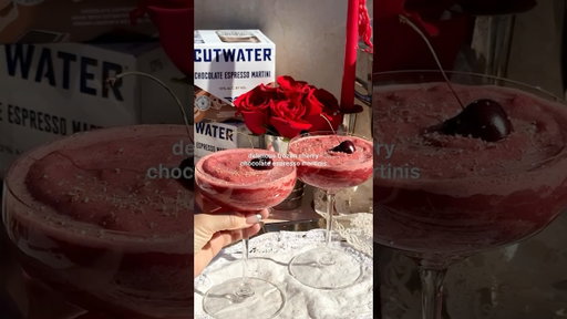 DELICIOUS Frozen Cherry Chocolate Espresso Martinis 🍒🍫🍸 #ad #Shorts