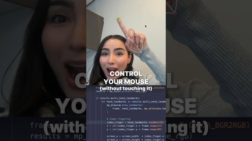 controlling your cursor without touching your mouse :) computer vision series! #coding