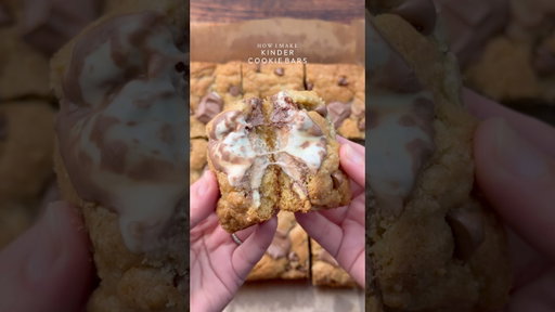 Kinder cookie bars🤤 #cookies #kinderbueno #shorts #fyp #explorepage #viral #dessert #baking