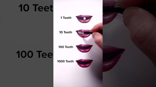 Draw Teeth! #art #drawing #shorts #teeth #lipstick #howtodraw #easydraw