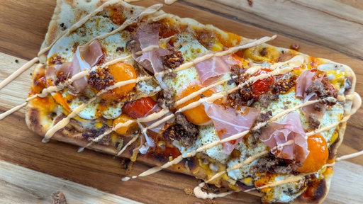 Loaded Breakfast Flatbread | Jimmy Dean® x Blackstone