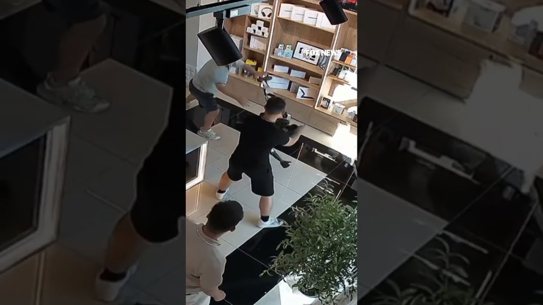 Robot jumps into ATTACK MODE after being pushed by customer #shorts #foxnews #world