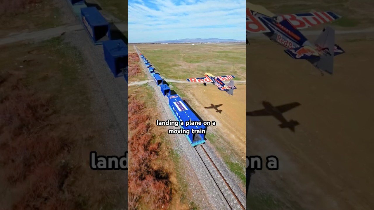 Landing A Plane On A Moving Train 🤯