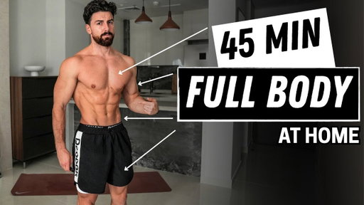 45 Min FULL BODY WORKOUT AT HOME | No Equipment | Rowan Row