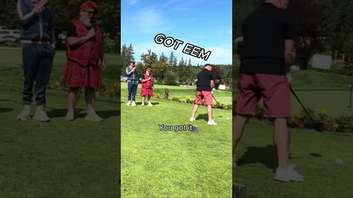 Like his shot- an aggressive fade! At the Great Outdoor’s Heckle Hole #golf #roast #fade #hairstyle