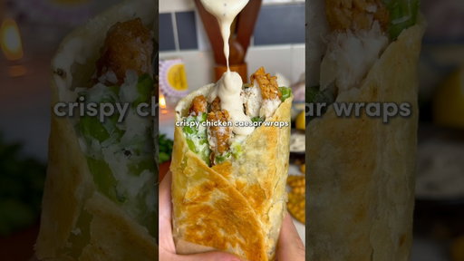 Crispy Chicken Caesar Wraps with @SimpleMills 🔥(Recipe in description & comments)