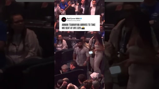 Arman Tsarukyan arrives to watch Khamzat Chimaev and Sean Strickland at #UFC328