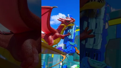 Giant Dragon vs. T. rex Transporter! | Hot Wheels Let's Race #shorts