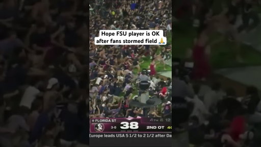 FSU player DISAPPEARS as UVA fans rush the field