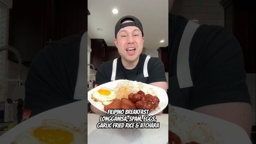Filipino breakfast: Longsilog! #spam #garlicfriedrice #filipino #breakfast #chorizo #longganisa