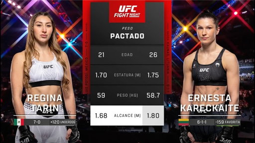 #NocheUFC Pelea Gratis: Tarin vs. Kareckaite