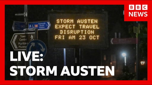 LIVE: Storm Austen leaves thousands without power as it sweeps across parts of the UK | BBC News